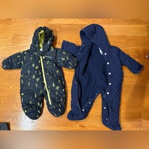Baby snowsuit, winter suit (Columbia 6 months, Ralph Lauren 9 months), bath robe